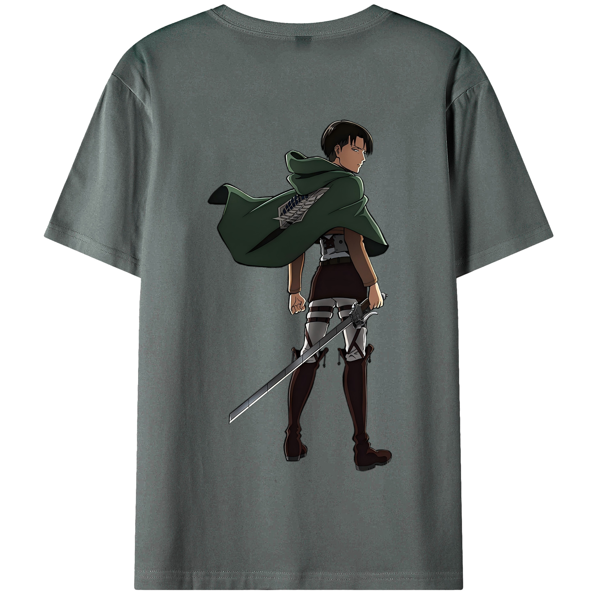 （画像用） 進撃の巨人 リヴァイ·アッカーマン Attack on Titan Levi Ackerman 綿100％半袖Tシャツ（背面プリント）